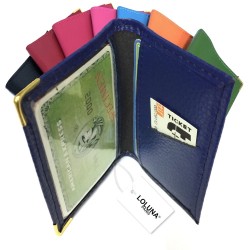 Porte-carte simple 1 à 2 cartes compact en cuir existe en plusieur couleur pour homme et femme