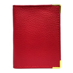 Etui porte-carte 22 pages format carnet compact en cuir graine couleur mode pour homme ou femme / étui RFID