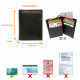 Etui porte carte de crédit Homme / Femme - RFID / NFC - 3 volets - 9 cartes - Mini Portefeuille - Compact - Cuir Vachette Véritable