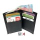 Etui porte carte de crédit Homme / Femme - RFID / NFC - 3 volets - 9 cartes - Mini Portefeuille - Compact - Cuir Vachette Véritable