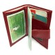 Porte-carte cuir, fermeture à patte pression, format carnet, pochette plastifiée pour 14 cartes, fidélités, visite