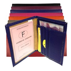 Porte carte identité - permis de conduire - carte bancaire - Vital - Navigo – fidélités - format compact en cuir / étui RFID