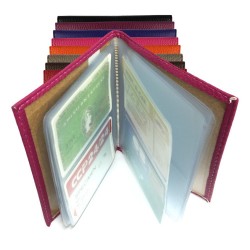 Carnet 64 cartes pour carte bancaire, fidélité, visite, format portefeuille pochette plastifiée, en cuir / étui RFID