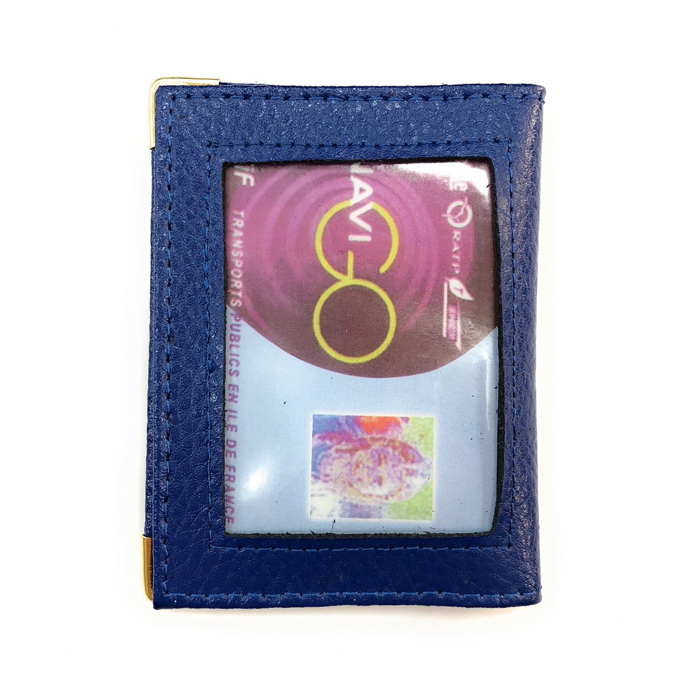 Bleu Marine LOLUNA® Porte-carte simple 1 à 2 carte compact en cuir existe en plusieur couleur pour homme et femme 