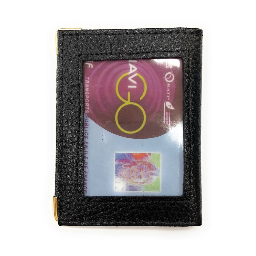 Porte cartes simple 1 à 2 carte transparent compact en cuir existe en  plusieurs couleur pour