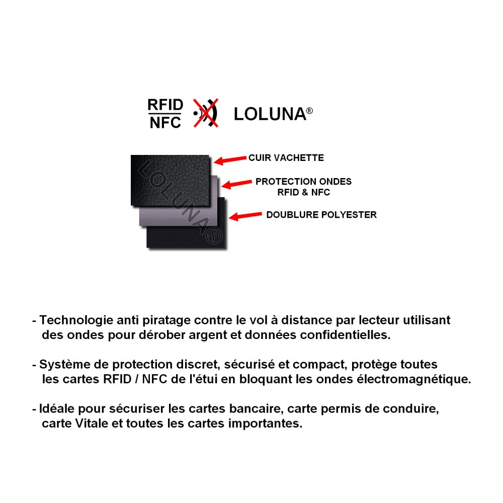 Generic Porte-Carte Bancaire Cuir Véritable Anti-RFID- pochette cartes à  prix pas cher