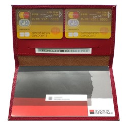 Porte chéquier long pliant talon gauche avec carte bancaire compact en cuir  disponible dans plusieurs couleur