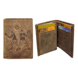 Porte-Cartes en Cuir Motif TENNIS, Portefeuille Compact Multi-Poches, Protection RFID, idée cadeau fête, anniversaire