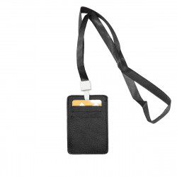 Porte badge cordon tour de cou avec porte-carte pour badge d'identification, Navigo, Bus en CUIR