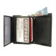 Mini portefeuille format carte credit cuir 3 volets pour placer 10 cartes, permis, identité, billet et monnaie