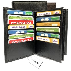Portefeuille 4 volets pour placer 20 Cartes, Billet, Monnaie , Permis, Identité, Carte grise, en synthétique