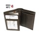 Mini Portefeuille Cuir RFID-NFC, format mini, complet pour 10 cartes, permis, identité, billet, monnaie - Idée cadeau