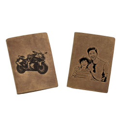 Portefeuille Cuir Personnalisé, Porte Monnaie Personnalisable pour Papa Maman Mari Petit Ami Anniversaire Noël et Fêtes