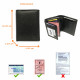 Portefeuille Cuir Protection RFID Blocage, 3 volets avec pression, carte, permis, identité et monnaie - Idée cadeau