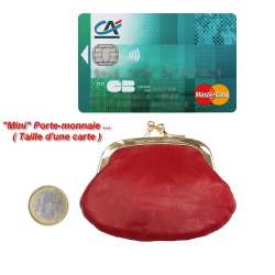 Mini Porte-monnaie femme cuir véritable agneau souple, fermoir Clic-Clac, couleurs au choix