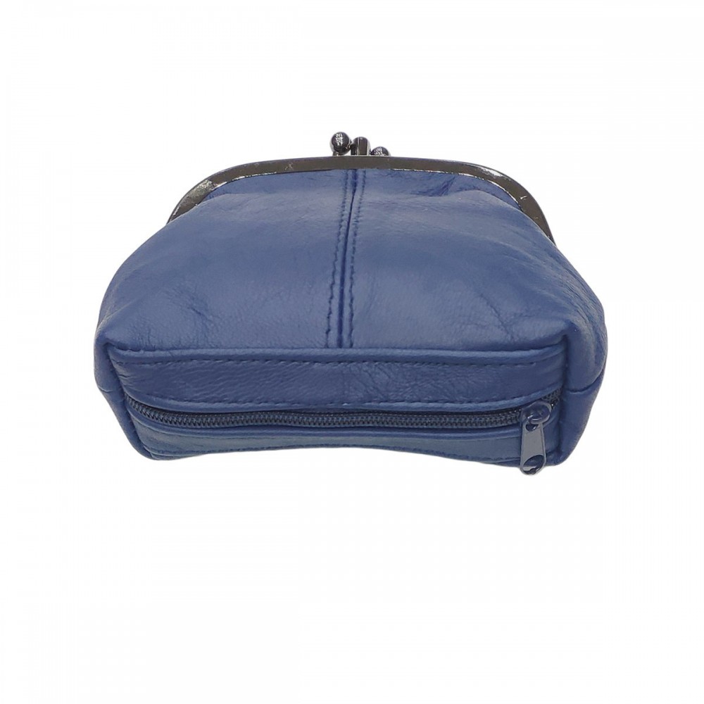 Fermoir Clic Clac et Compartiment Fermeture Bronze LOLUNA/® Porte-Monnaie Femme Cuir v/éritable Agneau Souple Couleurs au Choix