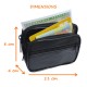 Petit Porte monnaie cuir véritable double compartiments en étage, 3 fermetures, format carte identité avec passant ceinture, pour homme et femme