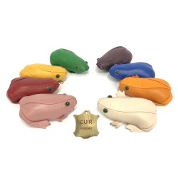 Porte-monnaie clé animaux grenouille cuir couleur