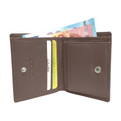 Porte monnaie cuir véritable compact et spacieux pour pièces, billets et 2 cartes, homme / femme plusieurs couleur