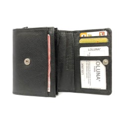 Porte-monnaie cuir spacieux zip et multi compartiments avec rabat, portefeuille, compagnon, pour ranger 12 cartes, billet, monnaie, identité, permis