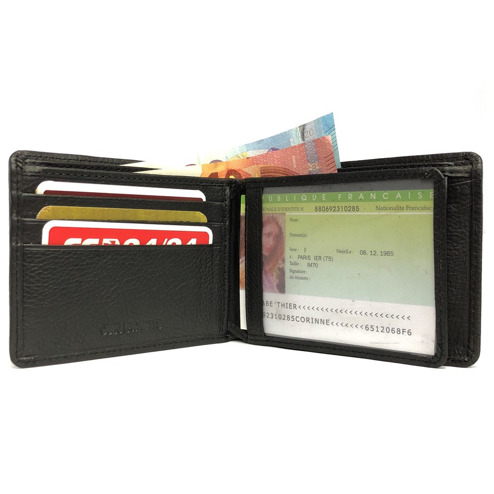 Porte-monnaie homme classique, portefeuille format paysage ...