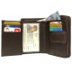 Porte-monnaie cuir fermeture hermétique, portefeuille, compagnon, spacieux et fonctionnel pour 9 cartes, billets, monnaie, identité et permis