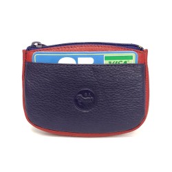 Petit Porte-monnaie clé bicolore cuir