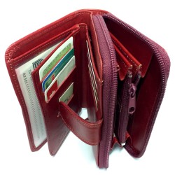 Porte-monnaie multifonction zip cuir