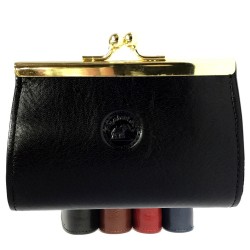 Porte-monnaie fermoir cuir