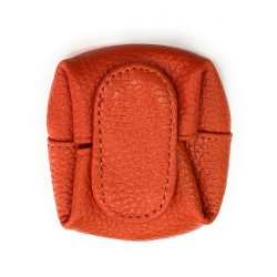 Petit Porte monnaie femme forme ronde en cuir, fermeture rabat, spacieux, compact, originale et mignon