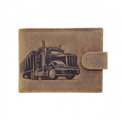 Portefeuille Camion vintage patte italien homme en cuir Protection RFID - idée cadeau fête, anniversaire