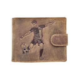 Portefeuille FOOT cuir vintage patte italien homme en cuir Protection RFID - idée cadeau fête, anniversaire