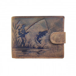 Portefeuille La Pêche Cuir vintage patte italien homme en cuir Protection RFID - idée cadeau fête, anniversaire