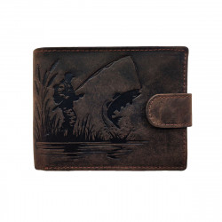 Portefeuille La Pêche Cuir vintage patte italien homme en cuir Protection RFID - idée cadeau fête, anniversaire