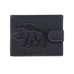 Portefeuille Sanglier cuir vintage patte italien homme en cuir Protection RFID - idée cadeau fête, anniversaire
