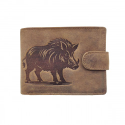 Portefeuille Sanglier cuir vintage patte italien homme en cuir Protection RFID - idée cadeau fête, anniversaire