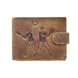 Portefeuille TENNIS cuir vintage patte italien homme / femme en cuir Protection RFID - idée cadeau fête, anniversaire